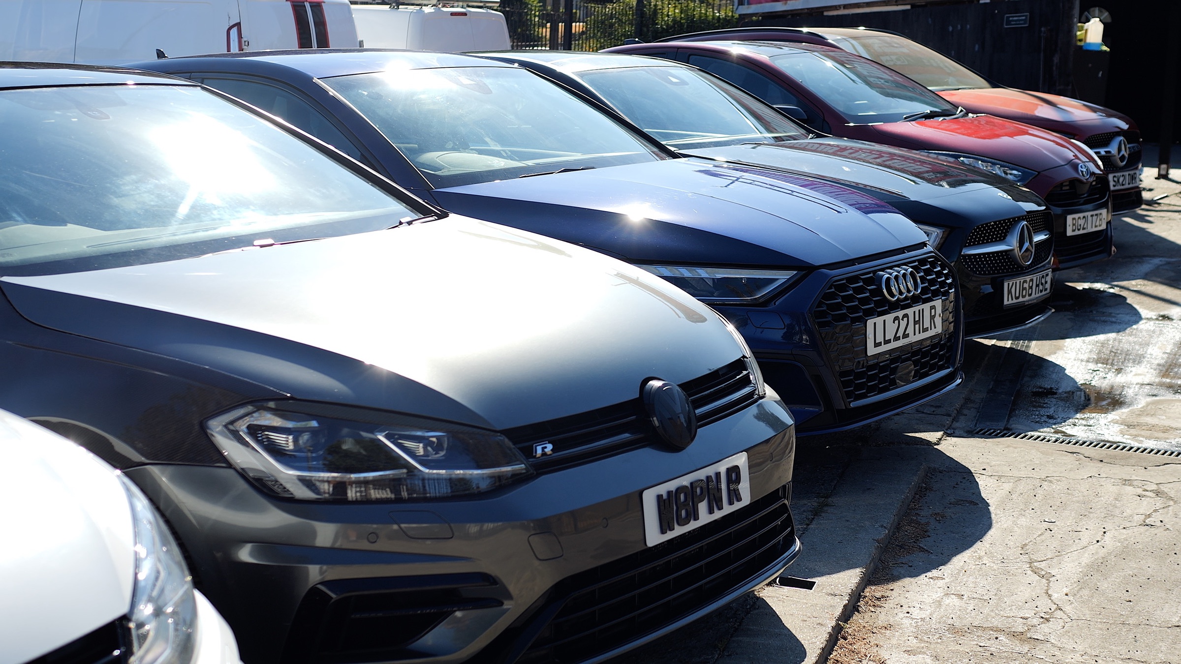 Performance and prestige cars lined up at 1st Choice Motors